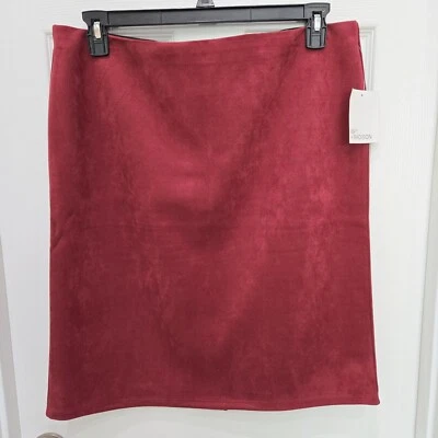 Falda Lápiz 89th Madison Granate Vino Talla XL Pull on Imitación Gamuza Foto 1 de 4