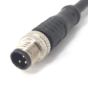 CABLE INDUSTRIAL M12, 3 POS, MACHO, RECTO, CÓDIGO A, CHAQUETA PVC NEGRA, 1 MTR - Imagen 1 de 2