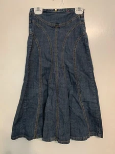 Girl's Junee Jr Boho Denim Maxi Skirt 7 - Picture 1 of 2