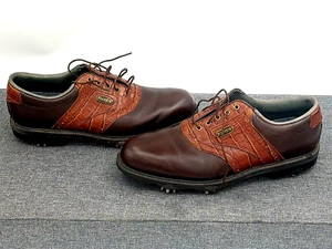 FootJoy DryJoy B-52 53704 MENS SIZE 8.5 M GOLF SHOES BROWN LEATHER. GREAT COND - Picture 1 of 12