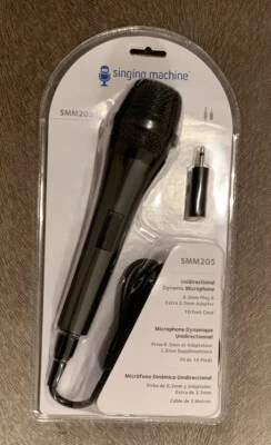 Singing Machine SMM 205 Unidirectional Dynamic Wired Microphone, Black #SMM205 - Image 1 of 4