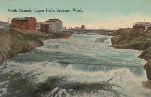 North Channel, Upper Falls - Spokane, Washington - litografia non pubblicata - Foto 1 di 3