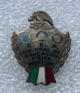 Rarissimo distintivo spilla olimpica MEXICO S.E.P. Dir. Gral de Educacion Fisica Profesor - Foto 1 di 12