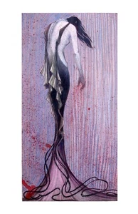 Dead Mermaid Skeleton Jellyfish Surreal Art Poster LARGE **SIGNED BY ARTIST** - Picture 1 of 1