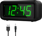 Small Digital Clock, Corded Powered/Battery Operated, Alarm Clock,12H/24H, Table