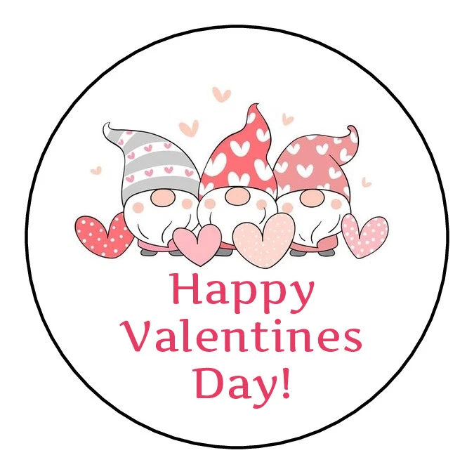 Valentines day Gnomes Stickers, labels, tags, envelope seals - Image 1 of 1