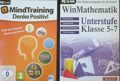 Wie "NEU"PC Lernen 2in1 MindTraining Denke Positiv!/WinMathematik Unterstufe 5-7 - Bild 1 von 2