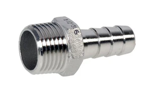 Adaptadores de cola de manguera de acero inoxidable con roscas BSP cónicas macho colas de manguera BSPT - Imagen 1 de 1
