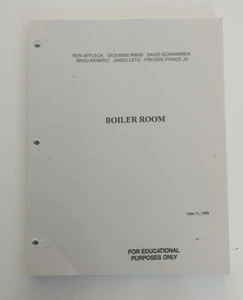 1998 Boiler Room Script Ben Affleck Jared Leto Freddie Prince Jr. - Picture 1 of 3