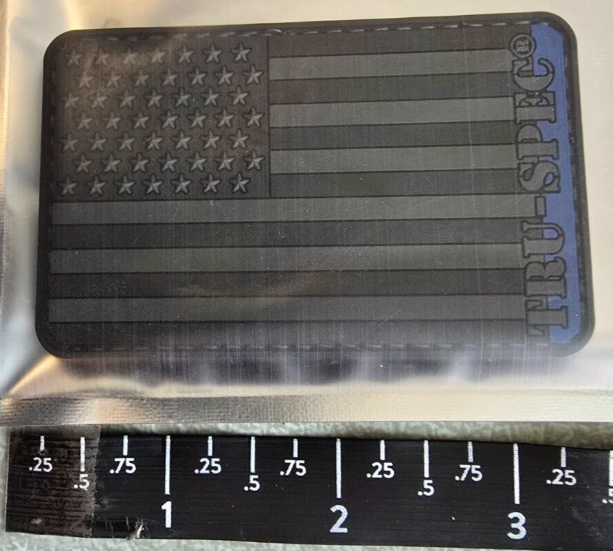 Tru-Spec Thin Blue Line Clothing Uniform PVC Morale Patch Hook Loop Shot Show Foto 1 de 1