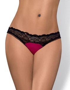 Black Pink Thong Women Lace String Obsessive Roseberry Sexy Ladies Lingerie - Picture 1 of 3