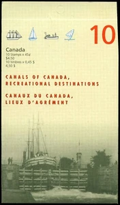 Canada Stamps -Booklet Pane of 10 in Cover -Canals #1734a (BK208) MNH - Picture 1 of 2