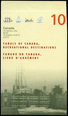 Canada Stamps -Booklet Pane of 10 in Cover -Canals #1734a (BK208) MNH - Image 1 of 2
