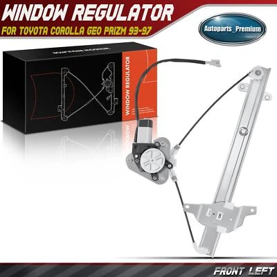 Power Window Regulator w/Motor for Geo Prizm Toyota Corolla 1993-1997 Front Left - Image 1 of 4