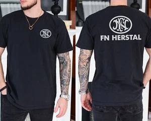 FN Herstal Logo T-Shirt Guns Firearms on Vintage Black Comfort Colors Tee - Picture 1 of 6