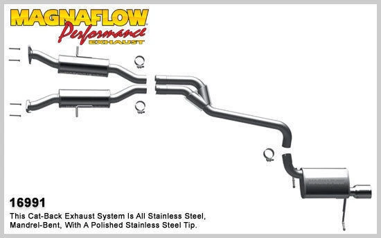 Silenciador sistema de exaustão 2011-2013 Jeep Grand Cherokee V6 3.6L Magnaflow Cat-Back - Imagem 1 de 1