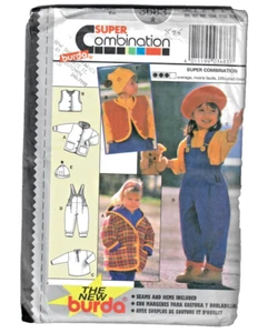 Burda 3683 Sewing Pattern Jacket Vest Hat Overalls Shirt 18 Months-2-3-4-5-6 - Picture 1 of 4