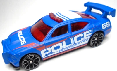 Dodge Charger Drift Police #68 2020 Hot Wheels azul coche de 2 7/8" con rojo y blanco Foto 1 de 4