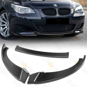 FIT 06-10 BMW E60 M5 REAL CARBON FIBER H-STYLE FRONT BUMPER LIP SPOILER SPLITTER - Foto 1 di 5