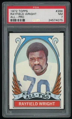 1972 Topps Rayfield Wright Rookie #266 PSA 7 - Dallas Cowboys - HOF RC - Image 1 of 2