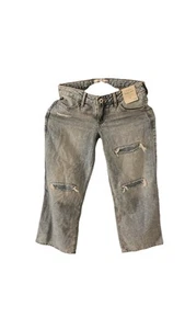 Abercrombie Kids 11/12 S Baggy Jeans Lightweight Denim Low Rise Distressed New - Picture 1 of 13