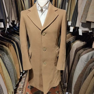 Vintage Herren 38R 40R MED CROMBIE Tweed Camel Mantel Coat Jacke Wolle Braun - Bild 1 von 17