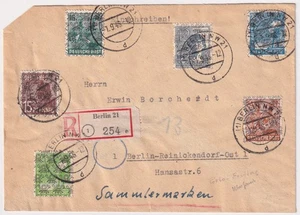 Bizone Netzaufdruck Mi.Nr. 39 II - 44 II auf R-Brief Berlin 1.9.1948 - Picture 1 of 2