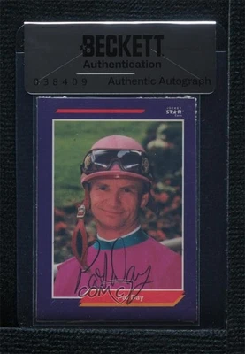 Tarjetas estrella de jinete estrella Horse Star BAS 1992 Pat Day #58 sello de autenticidad automático Foto 1 de 2