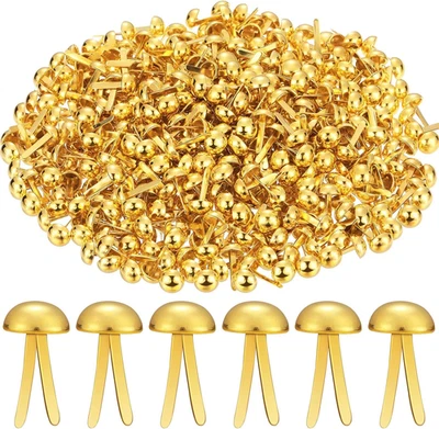 500 Pcs Brads for Paper Crafts Metal round Brass Paper Fasteners for Craft Art C - Image 1 of 4