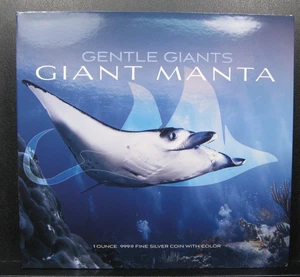 Moneda manta gigante suave de plata Isla Salomón 2023 de 1 oz PAMP. - Imagen 1 de 14