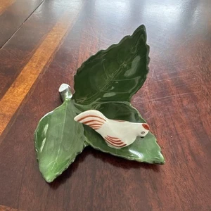 Herend Ungarn Porzellan handbemalt Huhn auf Blatt Tischkartenhalter Figur - Bild 1 von 12