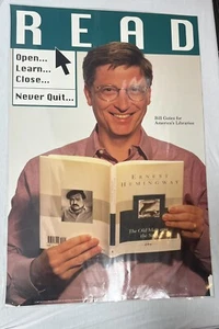 Seltenes Bill Gates Microsoft America’s Libraries "LESEN" Poster 1997 LAMINIERT - Bild 1 von 6