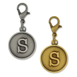 PinMarts Antik Gold und Silber Buchstabe S Alphabet Initiale Charm - Bild 1 von 5