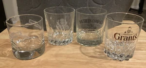 Lot of 4 Vintage Rocks Whiskey Glasses: Grants, GlenLivet, Drambuie, SoCo EUC - Picture 1 of 3