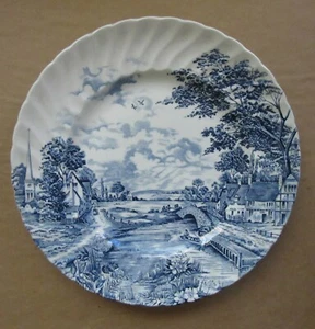 BLUEBROOK SR Staffordshire England Ironstone China Dinner Plate 9.75" Blue - Picture 1 of 4