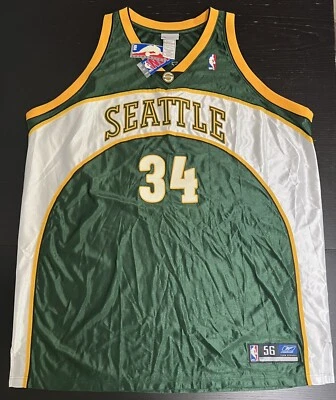 Camiseta deportiva verde auténtica Reebok Seattle Sonics Ray Allen para hombre talla 56 3XL Foto 1 de 4