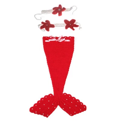 Recién Nacido Bebé Niña Niños Sirena Princesa Tejido Ropa Fotografía Estudio Accesorios Foto 1 de 4