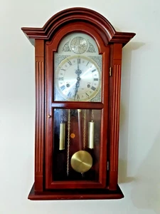 Vintage 27" Waltham Tempus Fugit 31 Day Chiming Wall Clock Key & Book Working - Picture 1 of 9