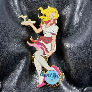 CHICAGO US🎸Hard Rock CAFE®HRC PIN🎸SERVER SEXY GIRL BLUE LOGO & LETTERS🎗 - Picture 1 of 4
