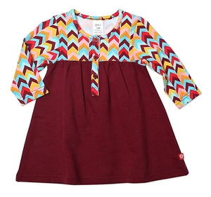 NWT ZUTANO GIRLS ZIG ZAG HENLEY DRESS 100% COTTON-Sz 3T- $35 - Picture 1 of 1
