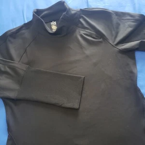 YOGALICIOUS Lux asymmetrischer 1/4 Zip Pullover Shirt Gr. L schwarz Mockneck Stretch - Bild 1 von 13