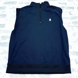 Foot Joy Jacket Men Medium Blue Pullover Quarter Zip Golf Vest Sleeveless Navy - Picture 1 of 10