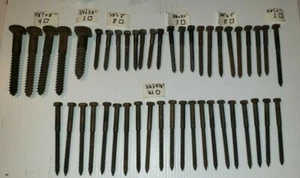 46 pernos de retardo de cabeza hexagonal y cuadrada vintage tornillos de acero lisos rústicos - Imagen 1 de 12