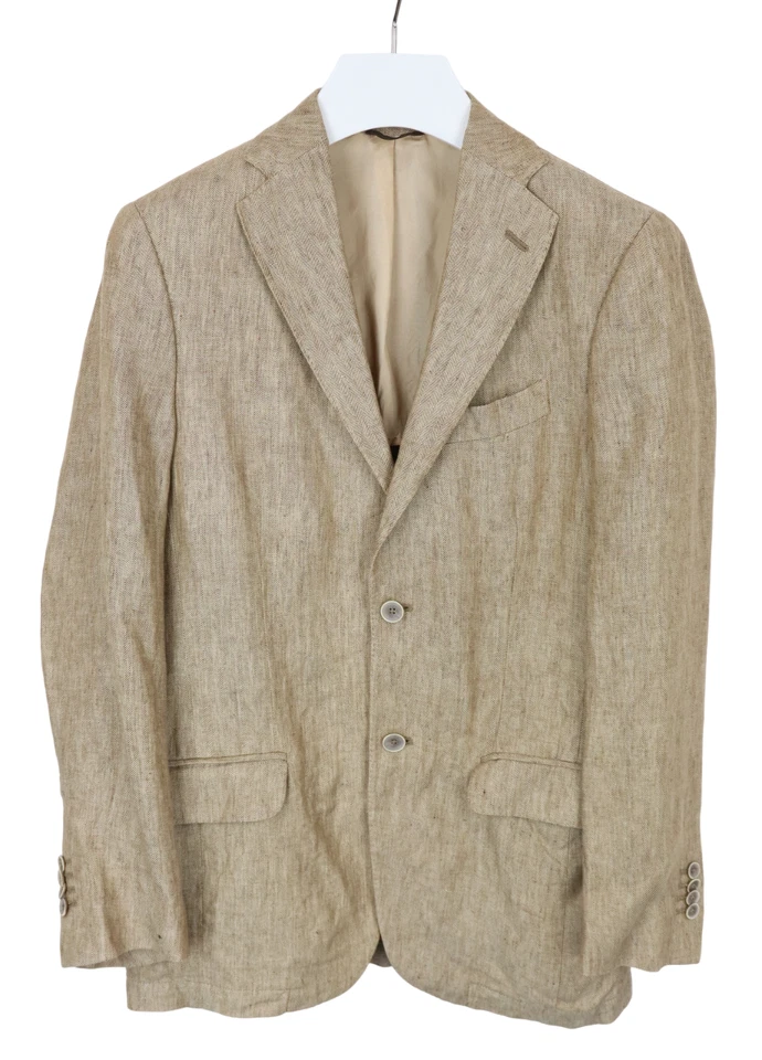 Blazer de lino extrafino Massimo Dutti para hombre (Reino Unido) 36 espiga medio forrado Foto 1 de 4
