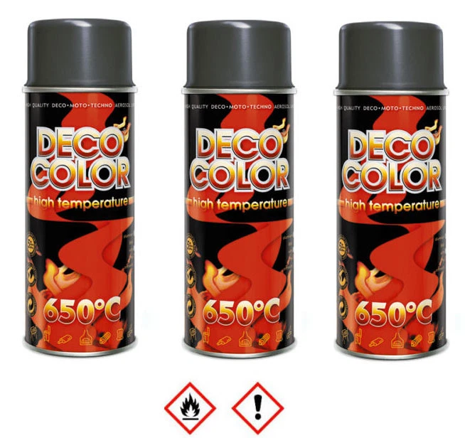 3 Stück 400ml Auspufflack bis 650 ° C  Ofenlack Thermolack Farbe Anthrazit 13312 - Bild 1 von 1