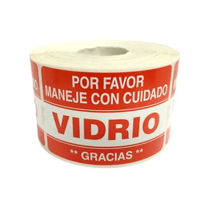 2x3 Vidrio Manejo Cuidado Etiquetas Español Frágil Vidrio Pegatinas 2RLS de 500EA - Imagen 1 de 3