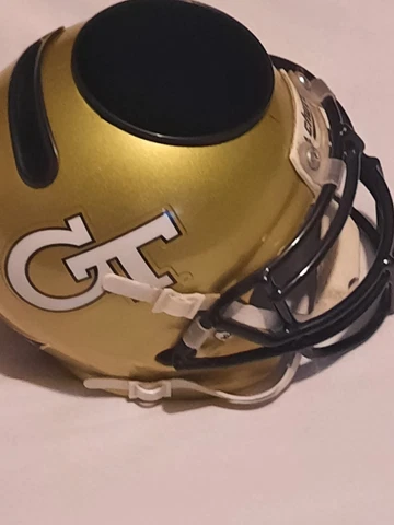 GEORGIA TECH  Schutt mini Replica Football Helmet pen and business card holder Cover