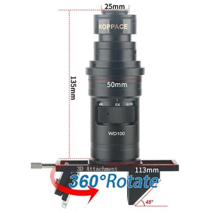 KOPPACE 19X-136X 3D Industrial Microscope Lens 360° Rotating 2D/3D Freely Switch - Picture 1 of 10