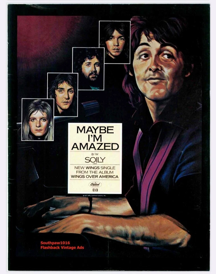 1979  Paul McCartney & Wings "Maybe I'm Amazed" Song Release  Promo Ad Print - Image 1 of 1