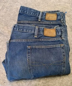 Polo Ralph Lauren Mens Hampton Relaxed Straight Dark Wash Lot x 2 Size 42 x 32 - Picture 1 of 7
